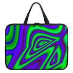 Purple Green Psychedelic Trippy Print Laptop Sleeve With Handle
