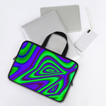 Purple Green Psychedelic Trippy Print Laptop Sleeve With Handle