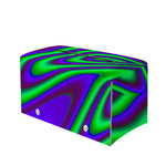 Purple Green Psychedelic Trippy Print Leather Tissue Box Cover