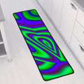 Purple Green Psychedelic Trippy Print Long Kitchen Mat