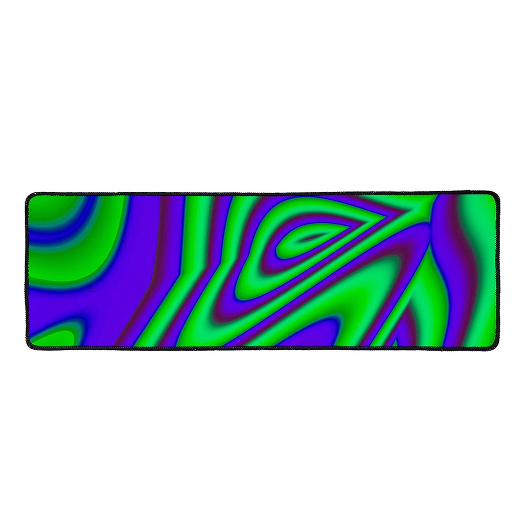 Purple Green Psychedelic Trippy Print Long Kitchen Mat