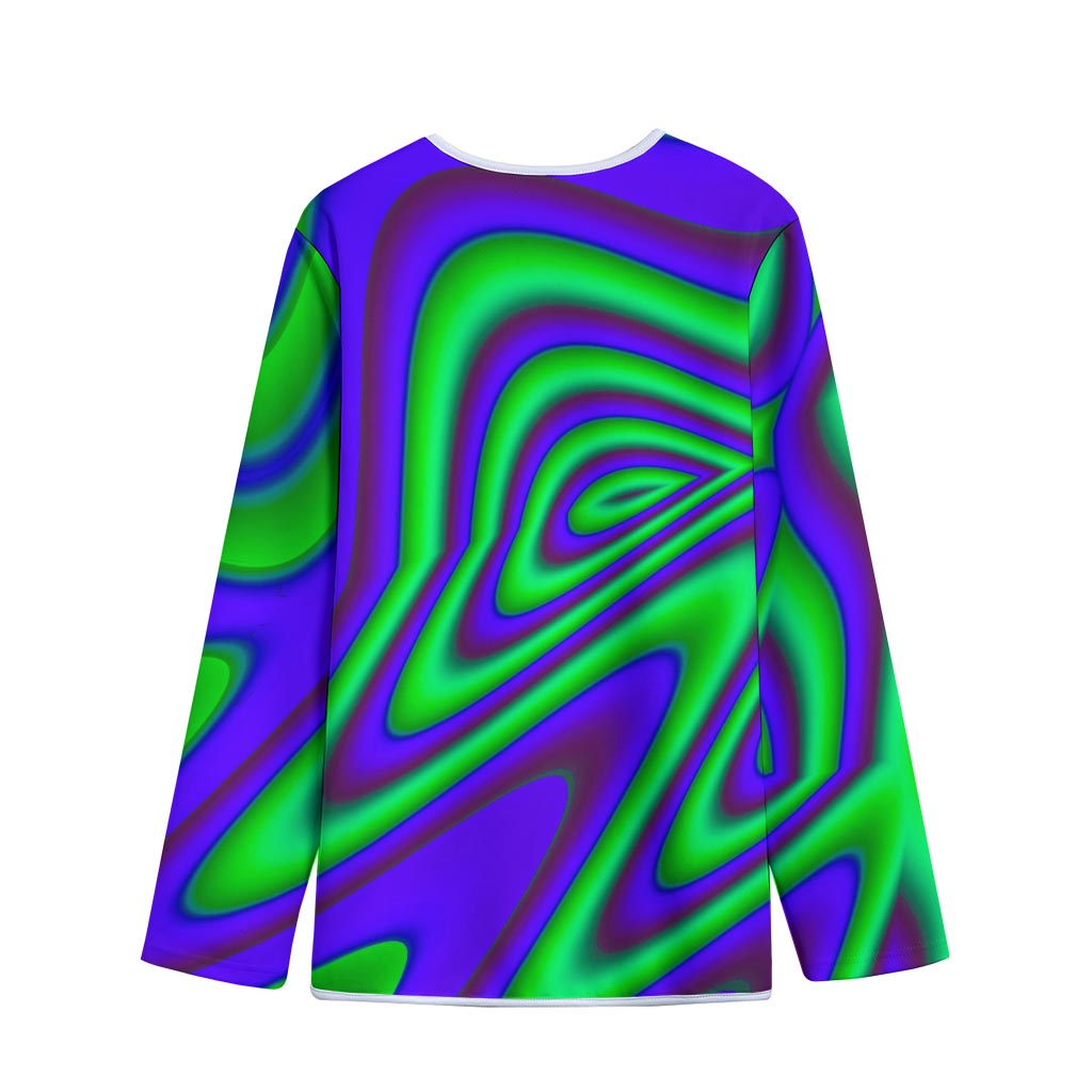 Purple Green Psychedelic Trippy Print Long Sleeve Short Coat