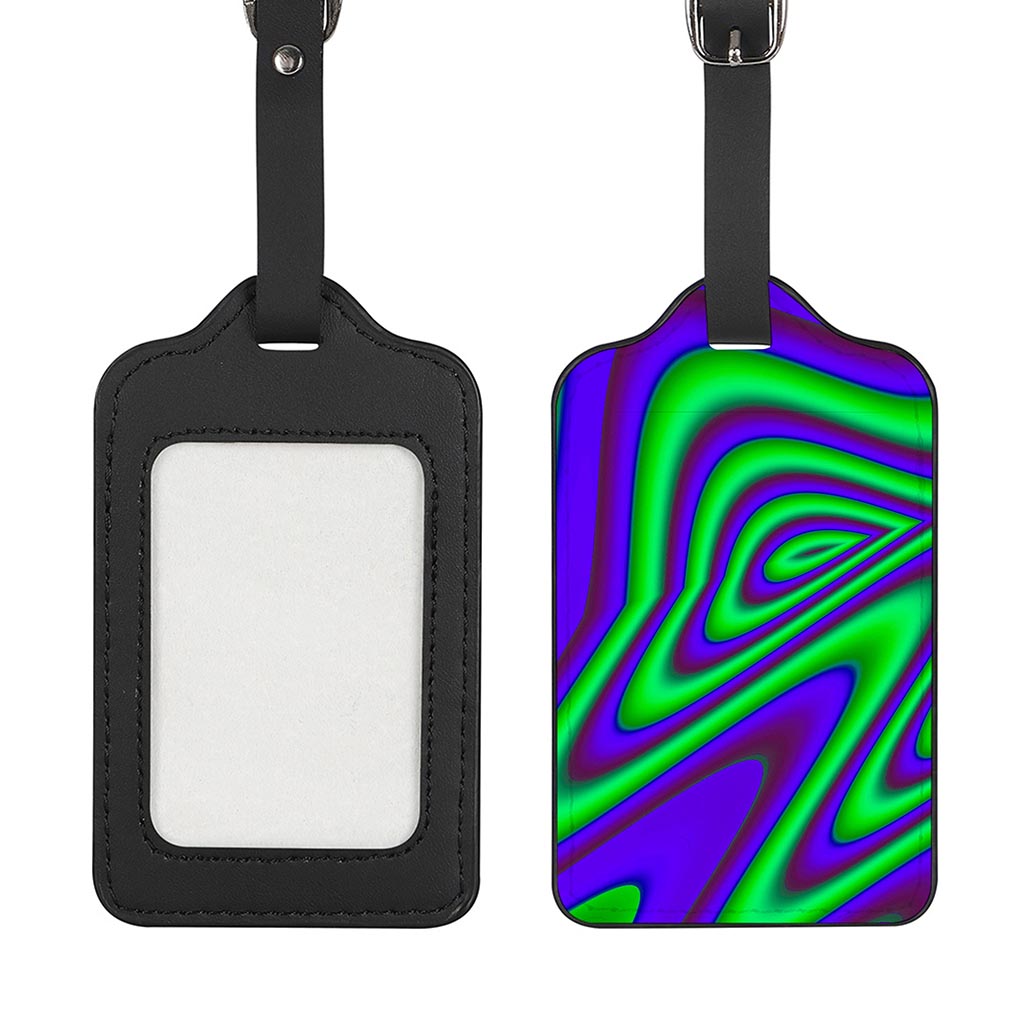 Purple Green Psychedelic Trippy Print Luggage Tag