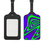 Purple Green Psychedelic Trippy Print Luggage Tag