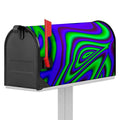 Purple Green Psychedelic Trippy Print Mailbox Cover