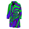 Purple Green Psychedelic Trippy Print Men's Bathrobe