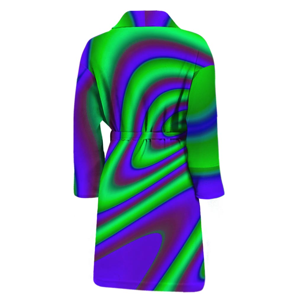 Purple Green Psychedelic Trippy Print Men's Bathrobe