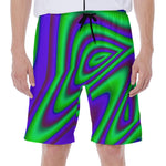 Purple Green Psychedelic Trippy Print Men's Beach Shorts