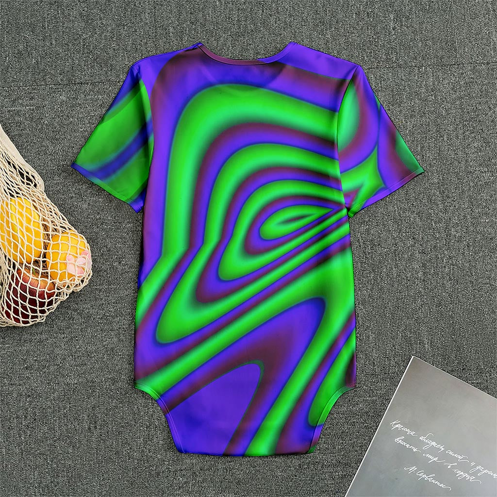 Purple Green Psychedelic Trippy Print Men's Bodysuit