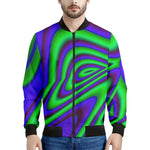 Purple Green Psychedelic Trippy Print Men's Bomber Jacket