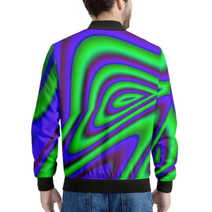 Purple Green Psychedelic Trippy Print Men's Bomber Jacket