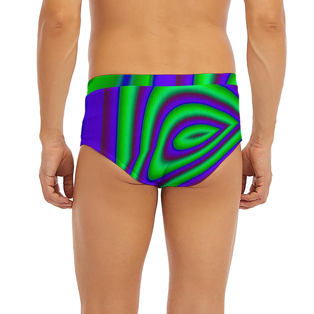 Purple Green Psychedelic Trippy Print Men's Briefs