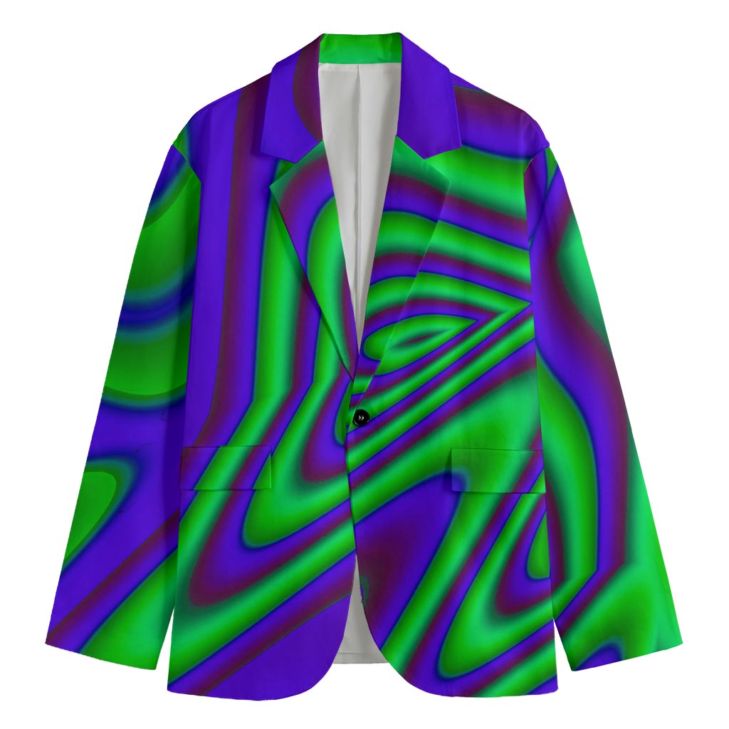 Purple Green Psychedelic Trippy Print Men's Cotton Blazer