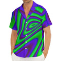 Purple Green Psychedelic Trippy Print Men's Deep V-Neck Shirt