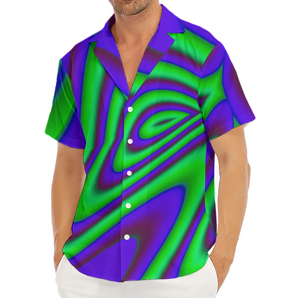 Purple Green Psychedelic Trippy Print Men's Deep V-Neck Shirt
