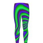 Purple Green Psychedelic Trippy Print Men's leggings