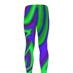 Purple Green Psychedelic Trippy Print Men's leggings