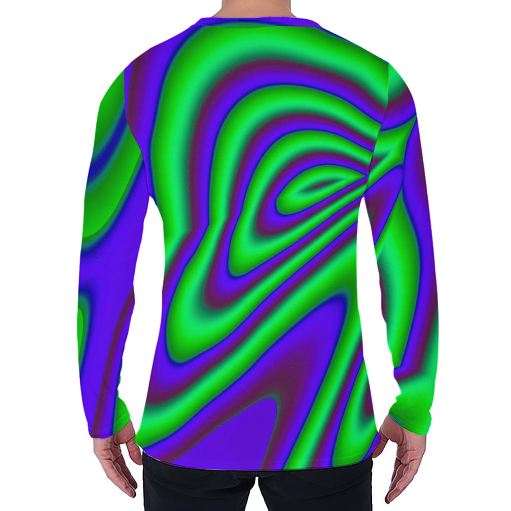 Purple Green Psychedelic Trippy Print Men's Long Sleeve T-Shirt