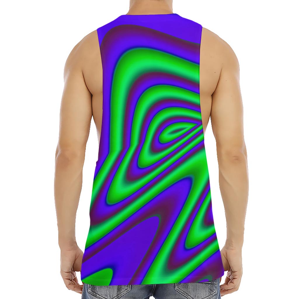 Purple Green Psychedelic Trippy Print Men's Muscle Tank Top