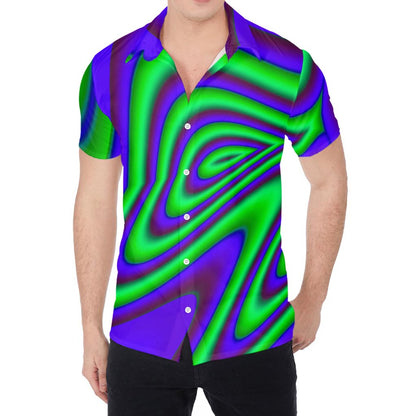 Purple Green Psychedelic Trippy Print Men's Shirt