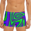 Purple Green Psychedelic Trippy Print Men's Short Boxer Briefs