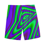 Purple Green Psychedelic Trippy Print Men's Sports Shorts