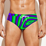 Purple Green Psychedelic Trippy Print Men's Swim Briefs