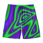 Purple Green Psychedelic Trippy Print Men's Swim Trunks