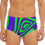 Purple Green Psychedelic Trippy Print Men's Triangle Swim Briefs