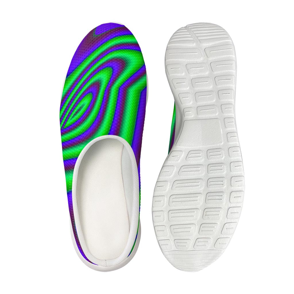 Purple Green Psychedelic Trippy Print Mesh Casual Shoes