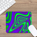 Purple Green Psychedelic Trippy Print Mouse Pad