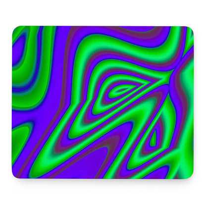 Purple Green Psychedelic Trippy Print Mouse Pad