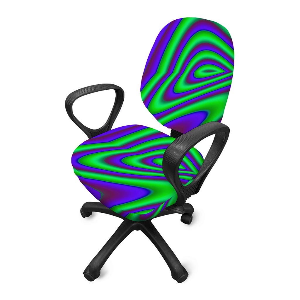 Purple Green Psychedelic Trippy Print Office Chair Cover