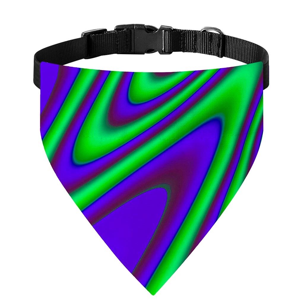 Purple Green Psychedelic Trippy Print Over The Collar Dog Bandana