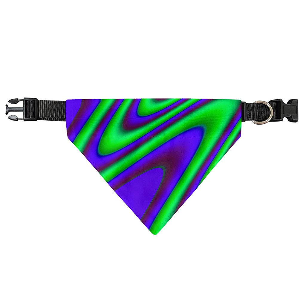 Purple Green Psychedelic Trippy Print Over The Collar Dog Bandana