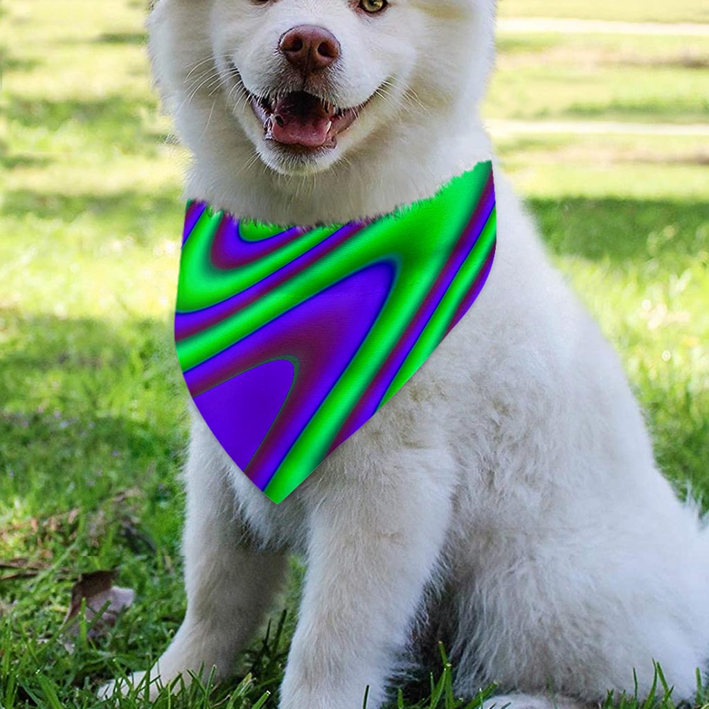 Purple Green Psychedelic Trippy Print Over The Collar Dog Bandana