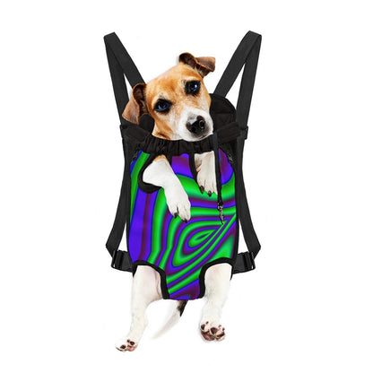 Purple Green Psychedelic Trippy Print Pet Carrier Backpack