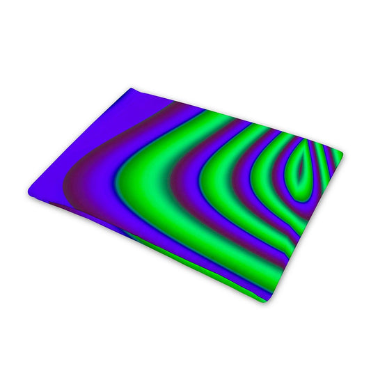 Purple Green Psychedelic Trippy Print Pet Cooling Mat Cover