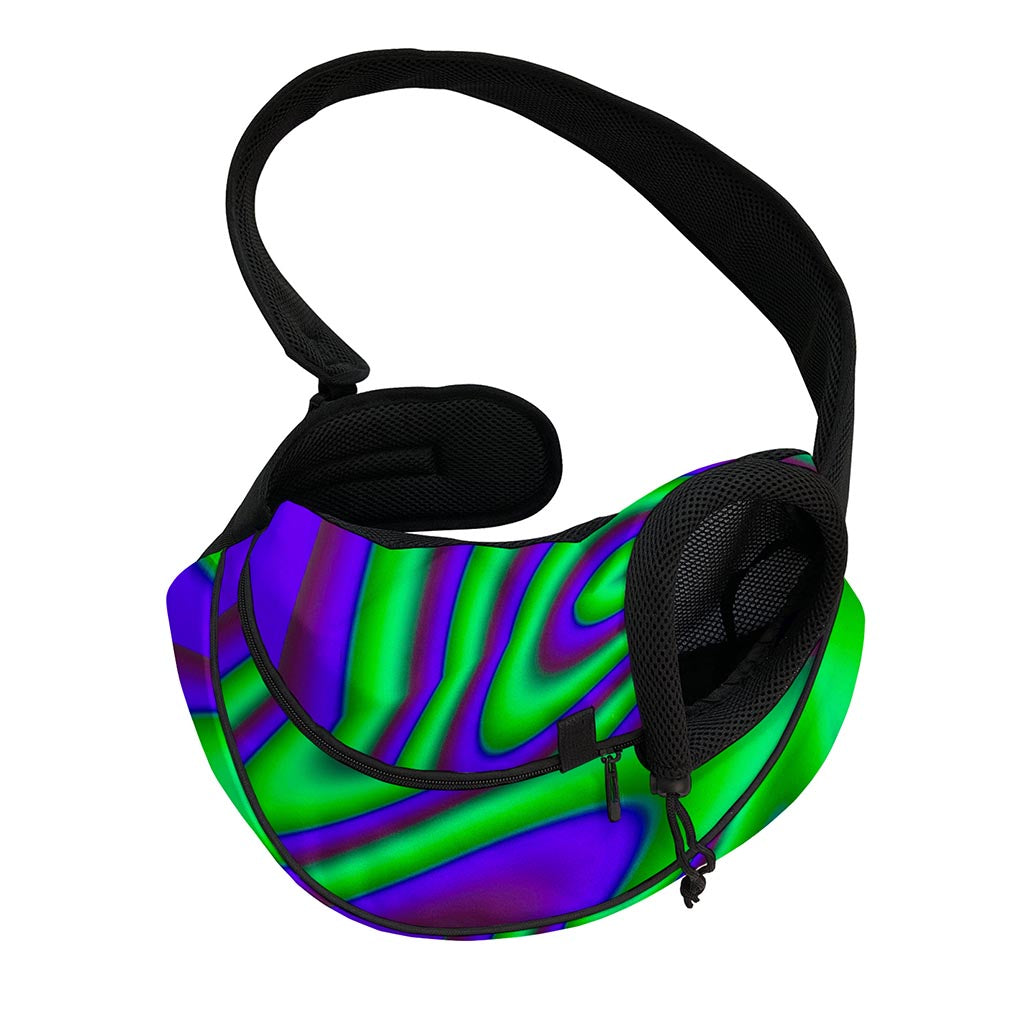 Purple Green Psychedelic Trippy Print Pet Sling Carrier