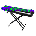 Purple Green Psychedelic Trippy Print Piano Keyboard Cover