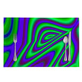 Purple Green Psychedelic Trippy Print Placemat