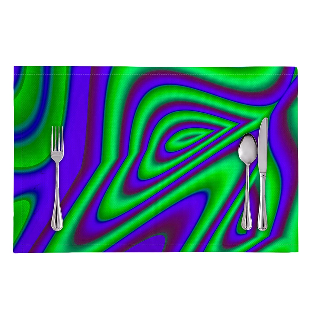 Purple Green Psychedelic Trippy Print Placemat