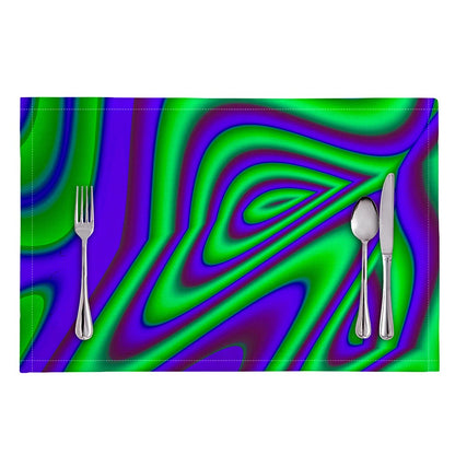 Purple Green Psychedelic Trippy Print Placemat
