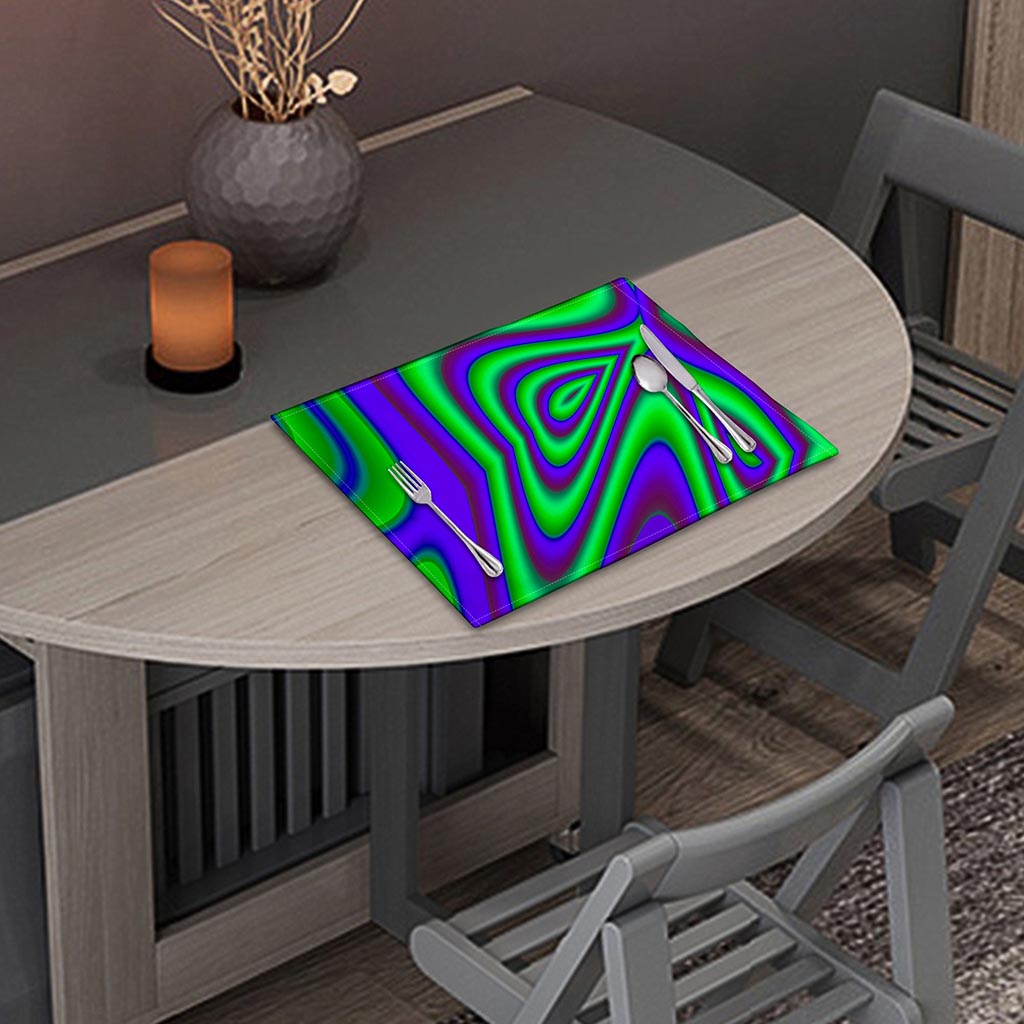 Purple Green Psychedelic Trippy Print Placemat
