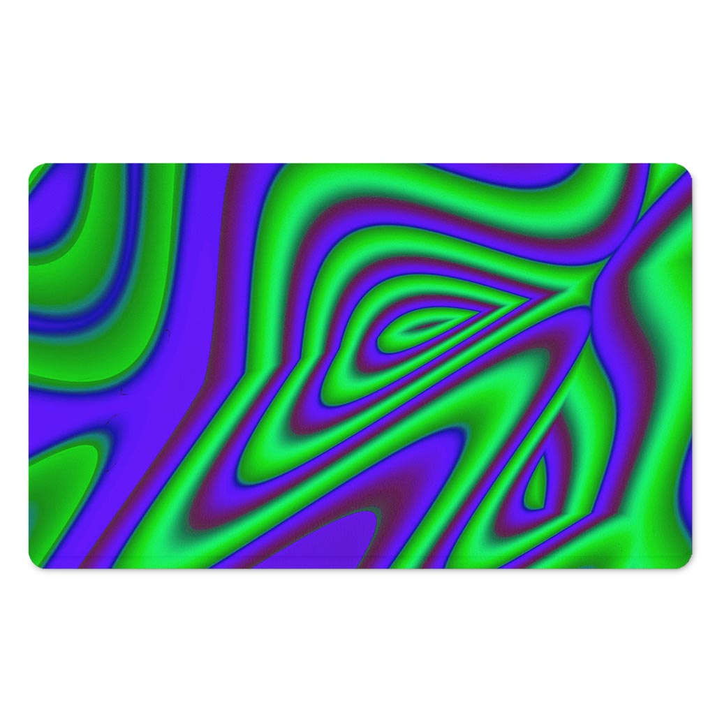 Purple Green Psychedelic Trippy Print Polyester Doormat