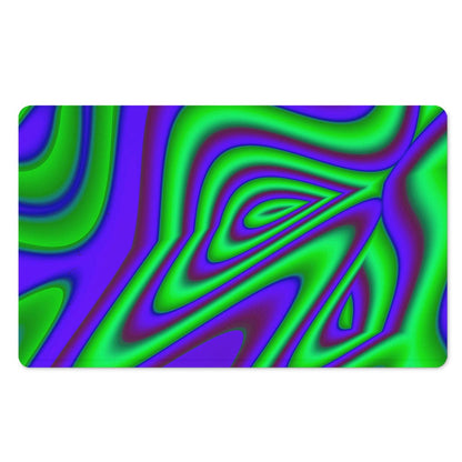 Purple Green Psychedelic Trippy Print Polyester Doormat