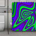 Purple Green Psychedelic Trippy Print Polyester Shower Curtain