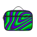 Purple Green Psychedelic Trippy Print Portable Lunch Bag