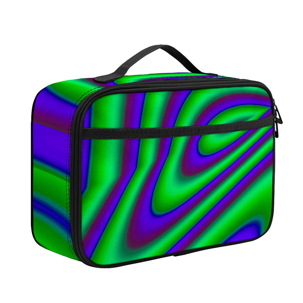 Purple Green Psychedelic Trippy Print Portable Lunch Bag