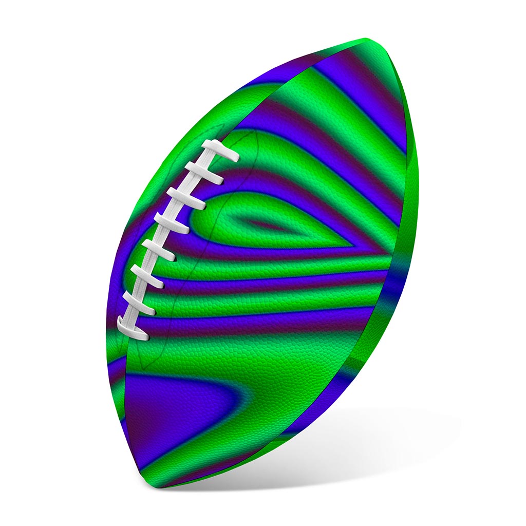 Purple Green Psychedelic Trippy Print Rugby Ball